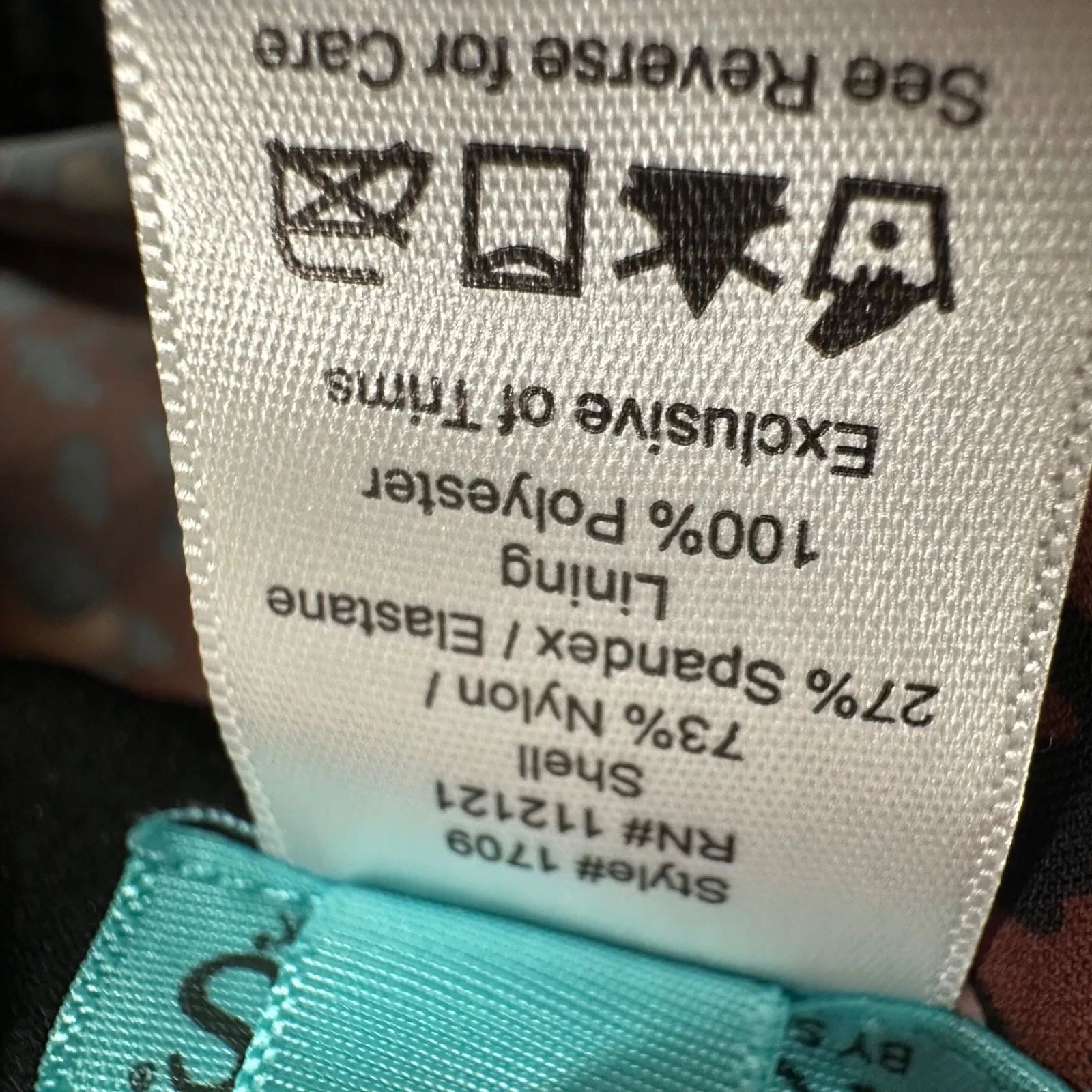 Assets by Spanx Leopard Print Twist Bandeau Tankini Swim Top Size Large Ruched - Image 5