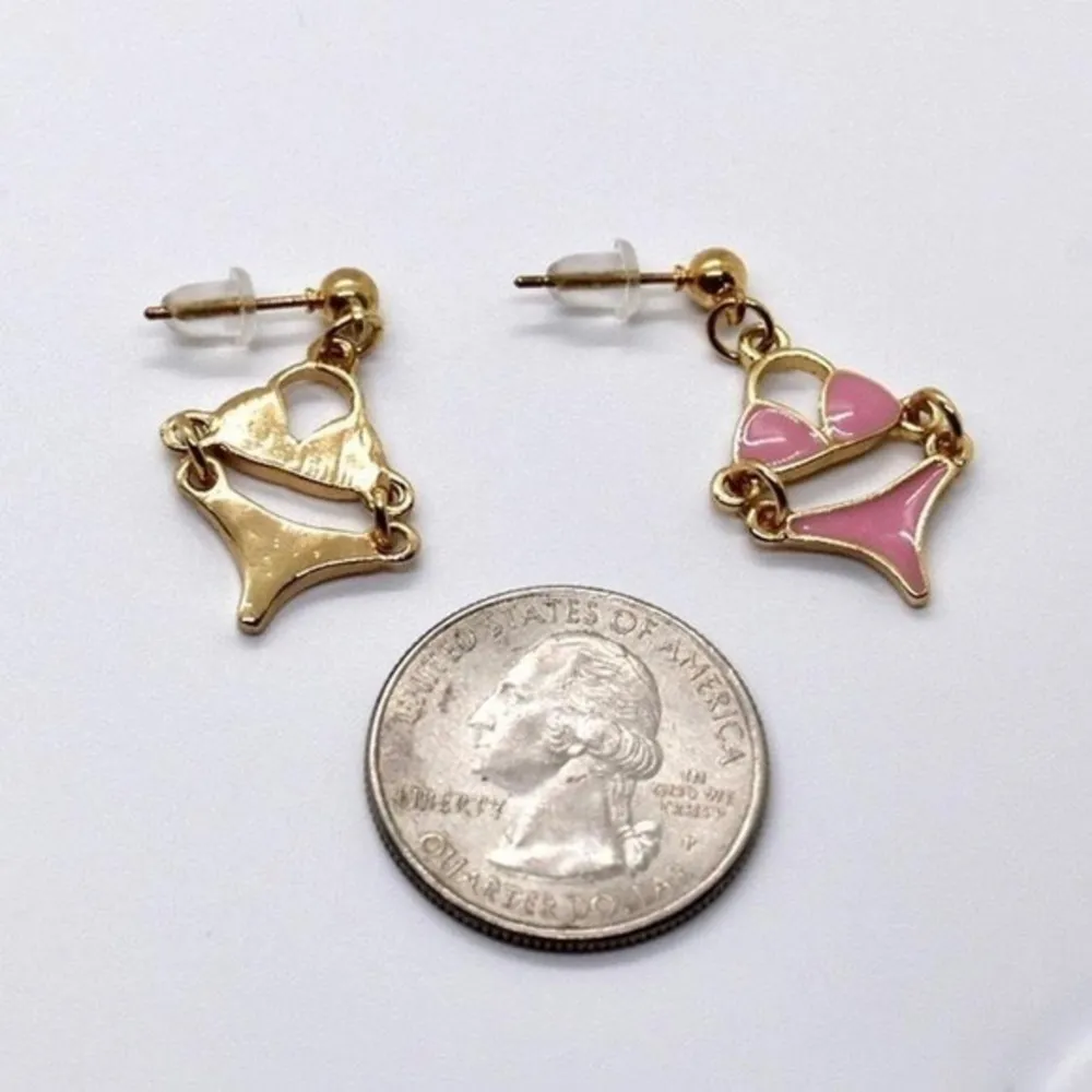 Tiny Bikini Earrings Gold - Image 3