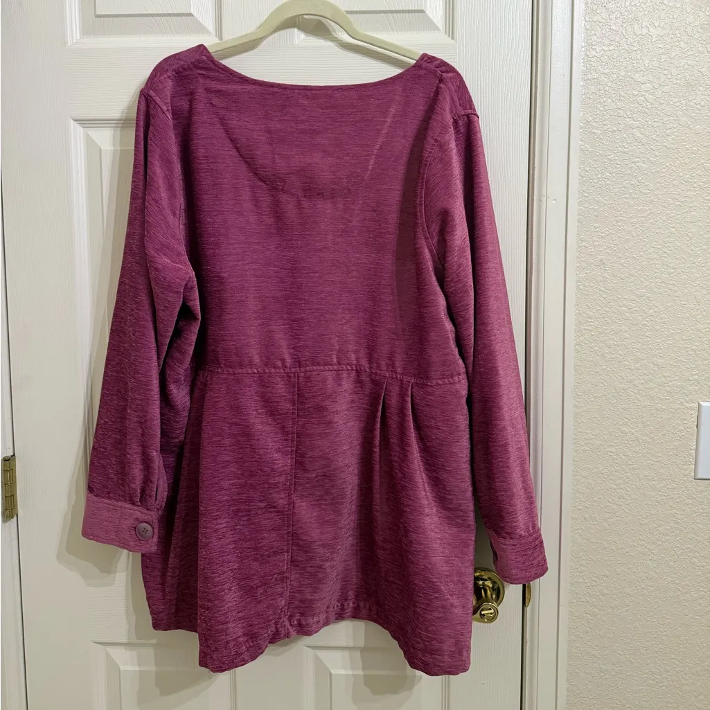Soft Surroundings Peplum Jacket Button Front Purple Magenta Plus Size 2X - Image 5