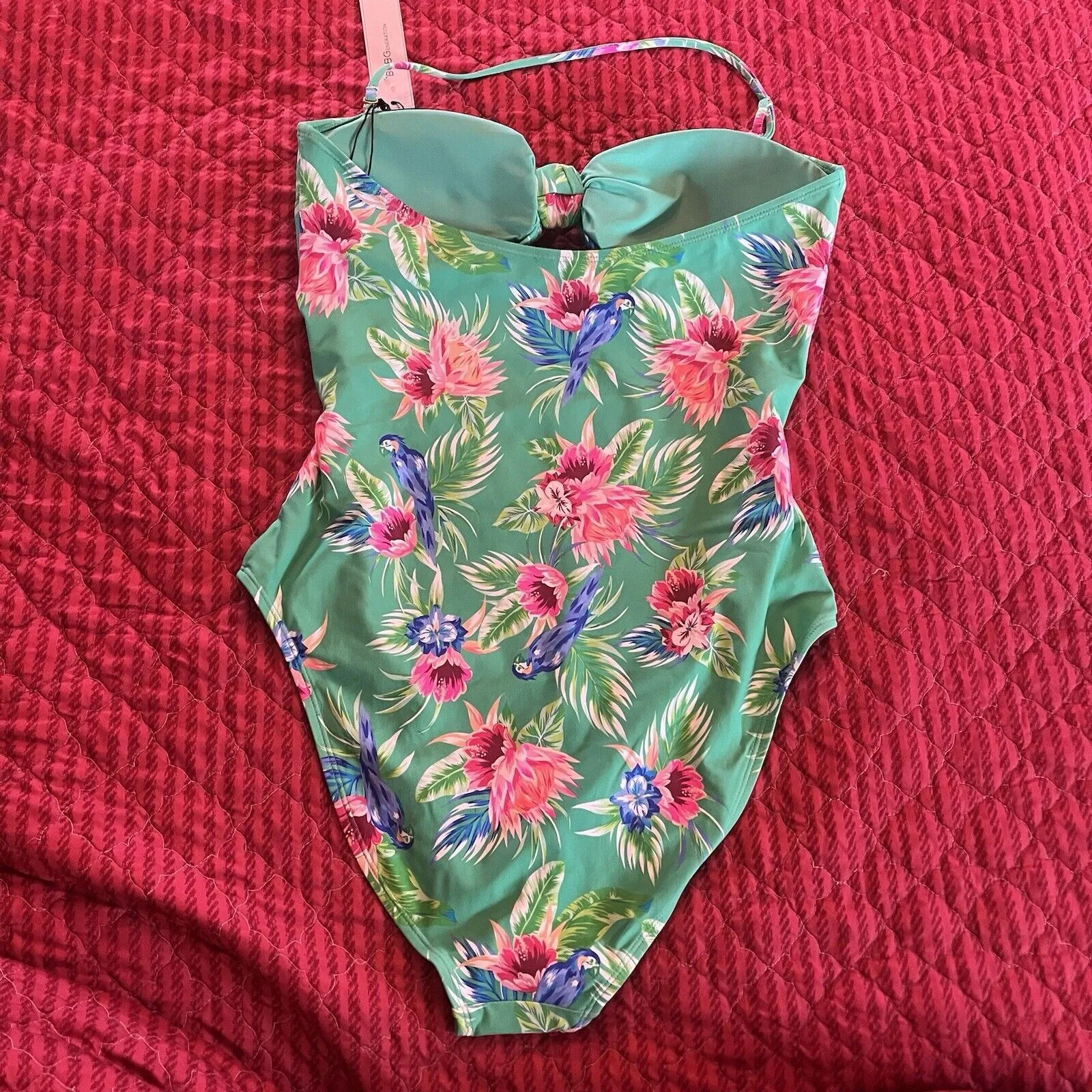 BCBGeneration Women's Green 1pc Swimsuit Knot Front Cut Out Bathing Suit XL - Image 15