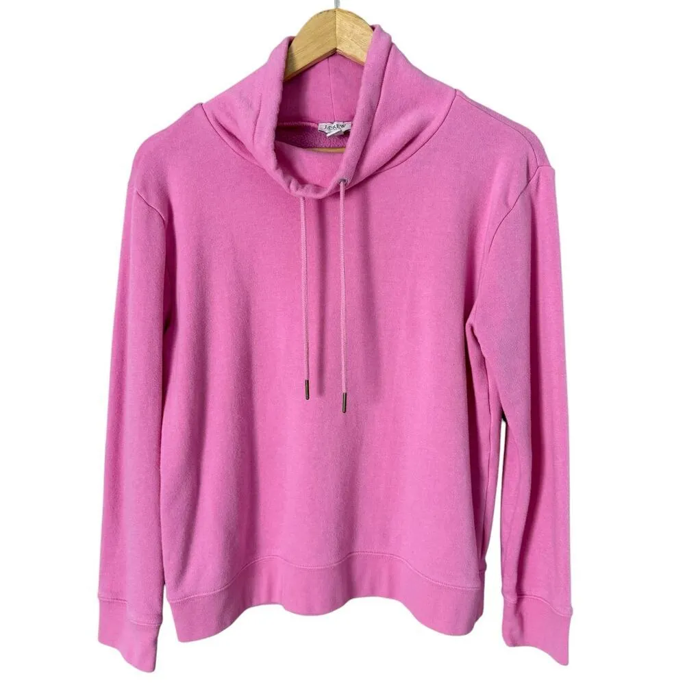 J.Crew Pink Funnelneck Sweatshirt in Cloudspun Fleece Relaxed Fit, Size Small‎ - Image 2