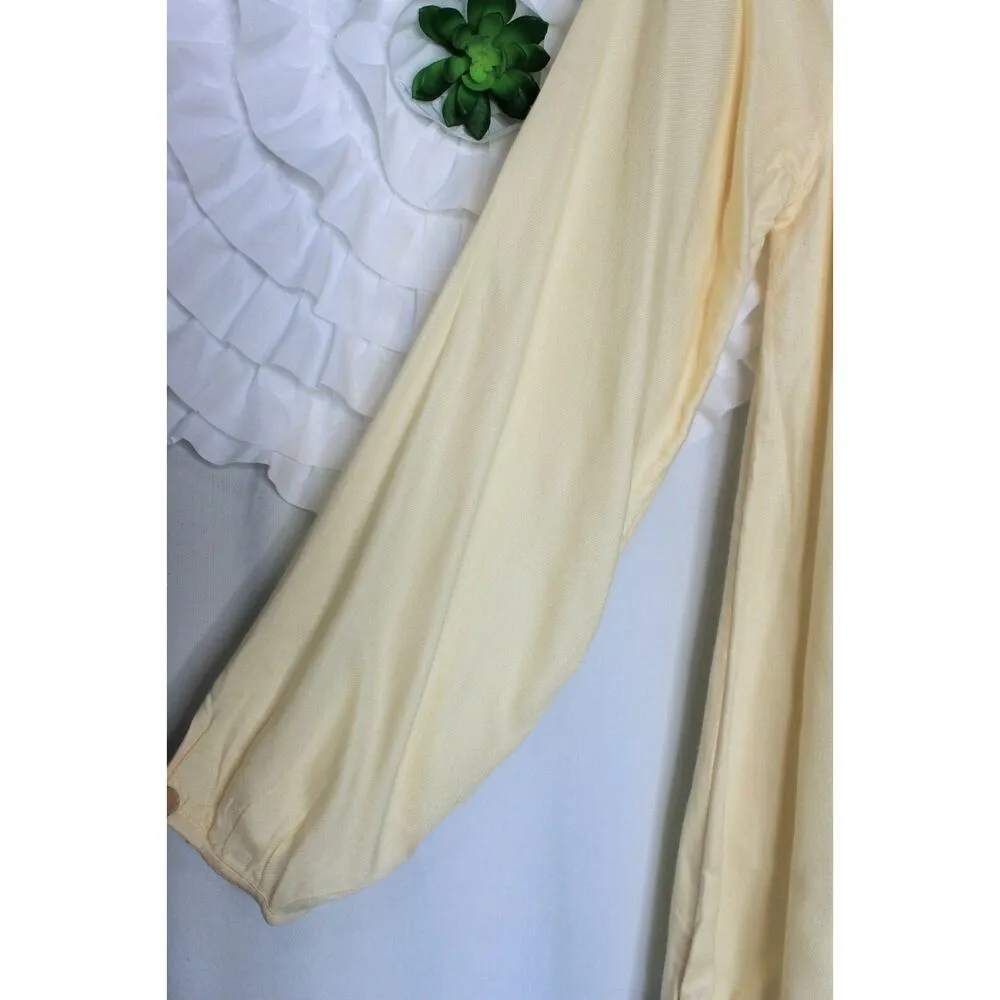 Soft Joie Womens Size XS Blouse Top Pale Yellow Button Down Long Sleeves Viscose - Image 4