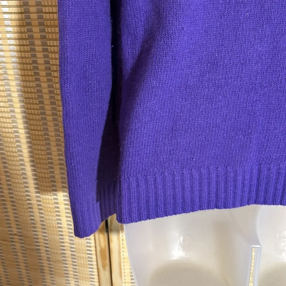 Rafaella Vintage 1990s Y2K Purple Angora Lambswood Cowlneck Sweater Small - Image 9