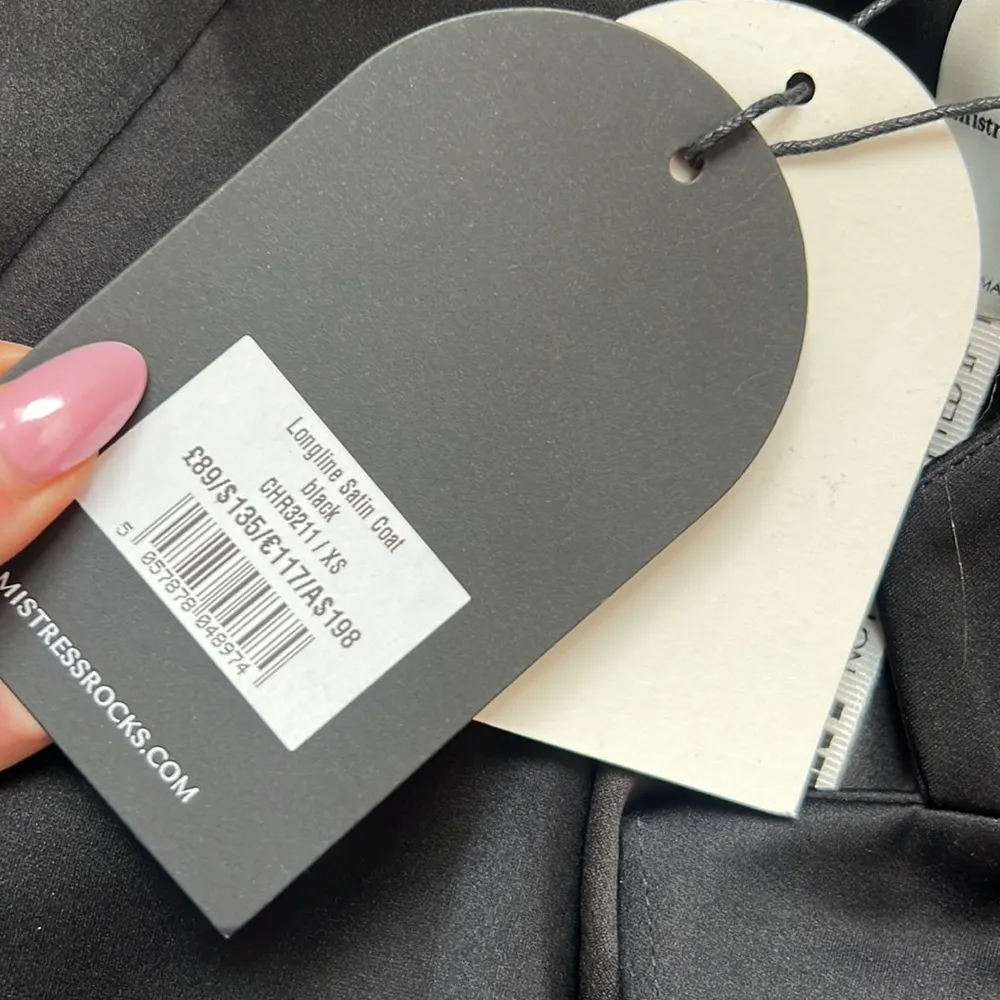 Mistress Rocks Longline Satin Coat - Image 4