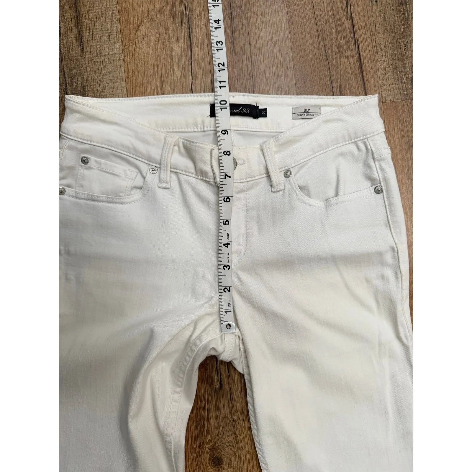 Level 99 Lily Skinny Straight White Jeans Size 27 Mid Rise Stretch - Image 10