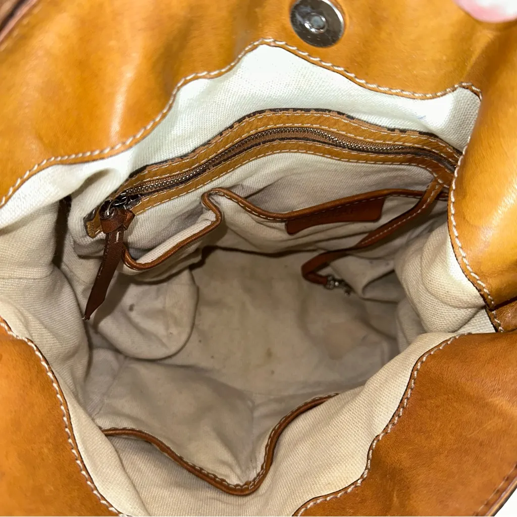 Michael Kors MK Vintage Tan Leather Studded Astor Hobo Bag - Image 6