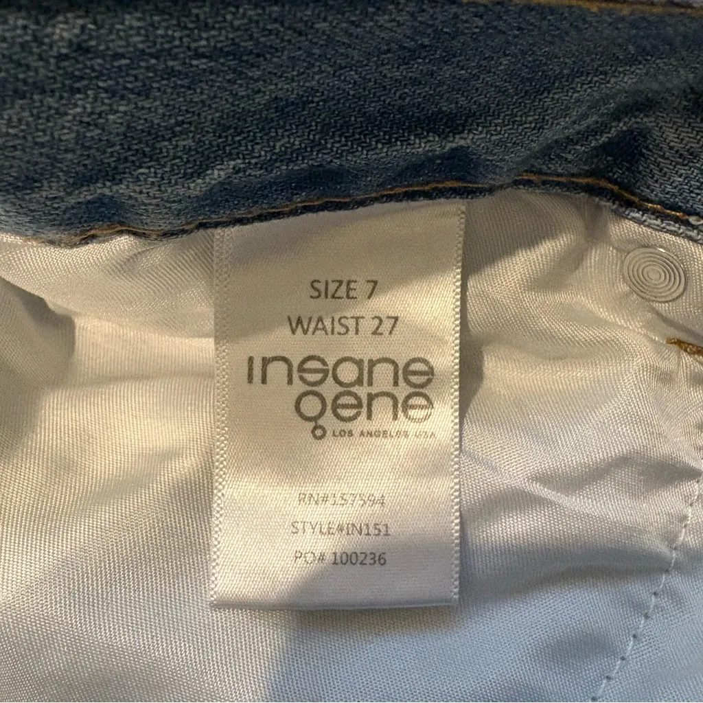Insane Gene Wicked Trend Destroyed Straight Jeans, Sz 7/27 (runs big) Blue - Image 15