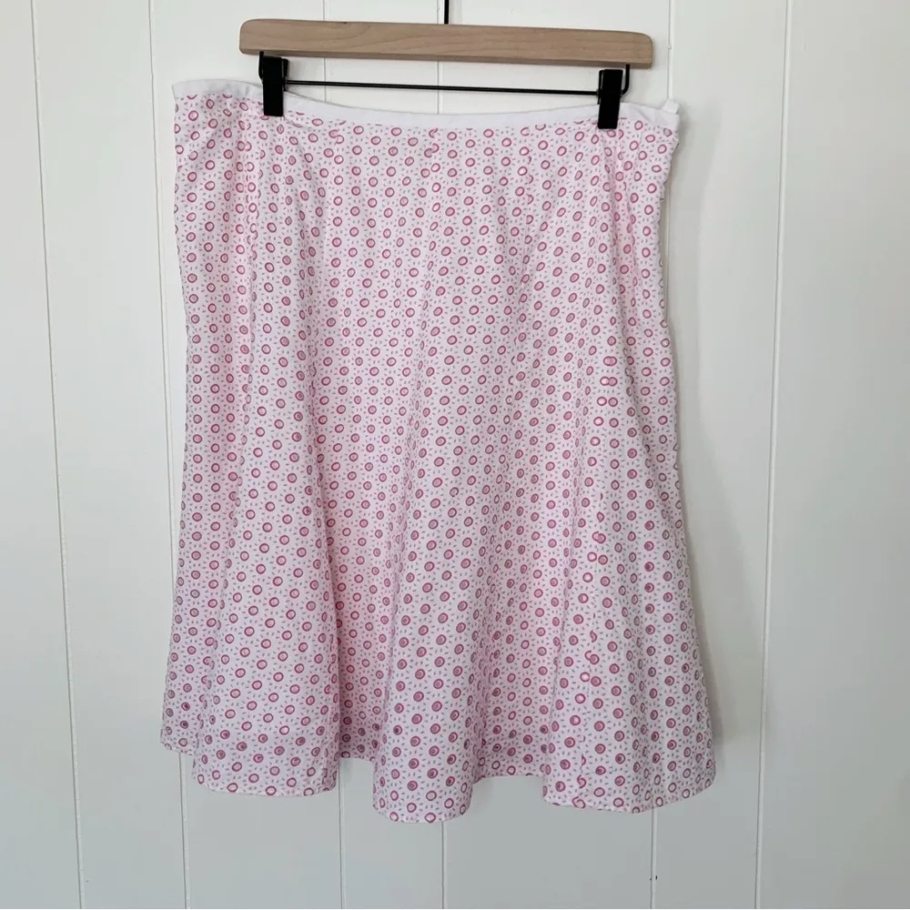 Sigrid Olsen  White & Pink Eyelet Skirt 14 - Image 2