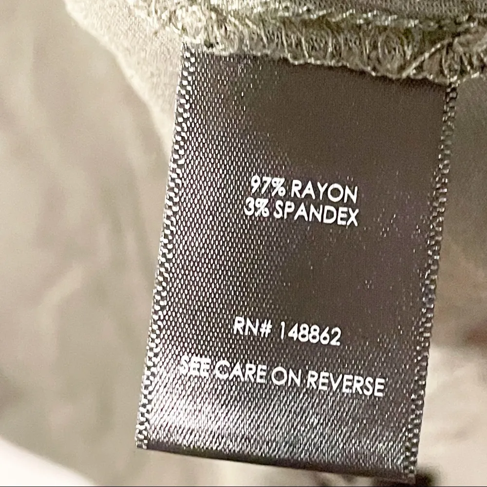 Torrid Plus Size 2X Olive Green Stretch Challis V Neck Short Sleeve T-shirt - Image 4