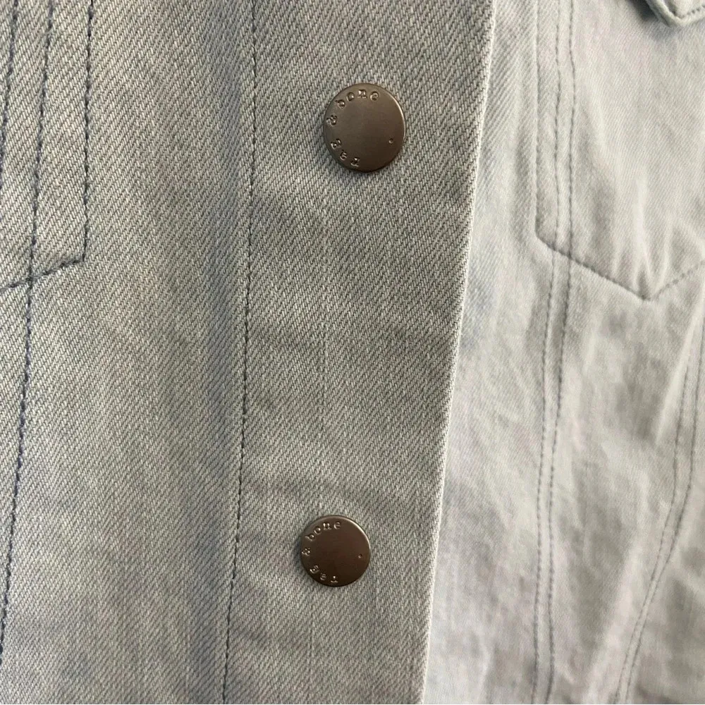 Rag and Bone  Nico Jacket Size Medium Two-Tone Denim‎ - Image 6
