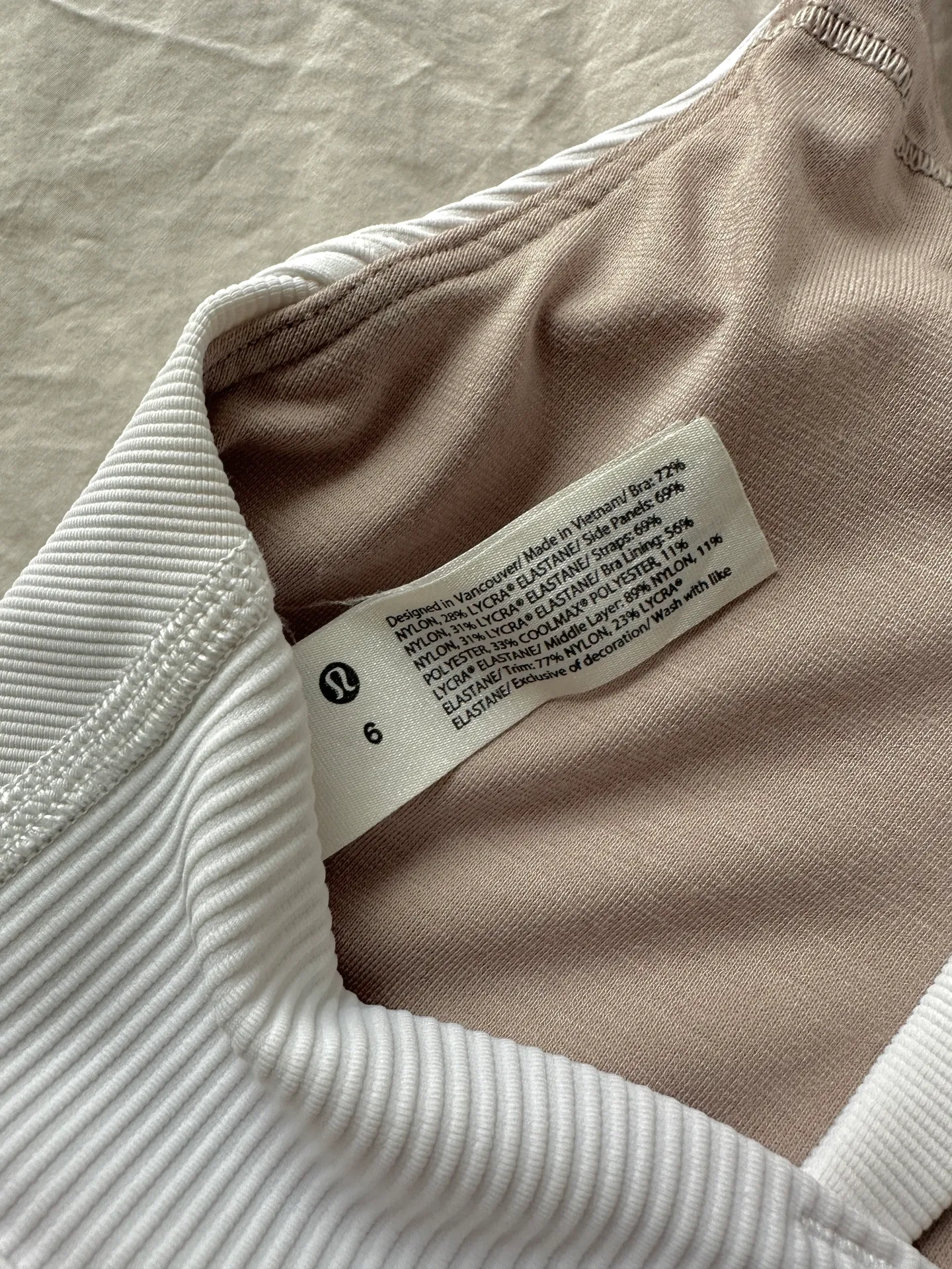 White Ribbed Sports Bra - Image 4