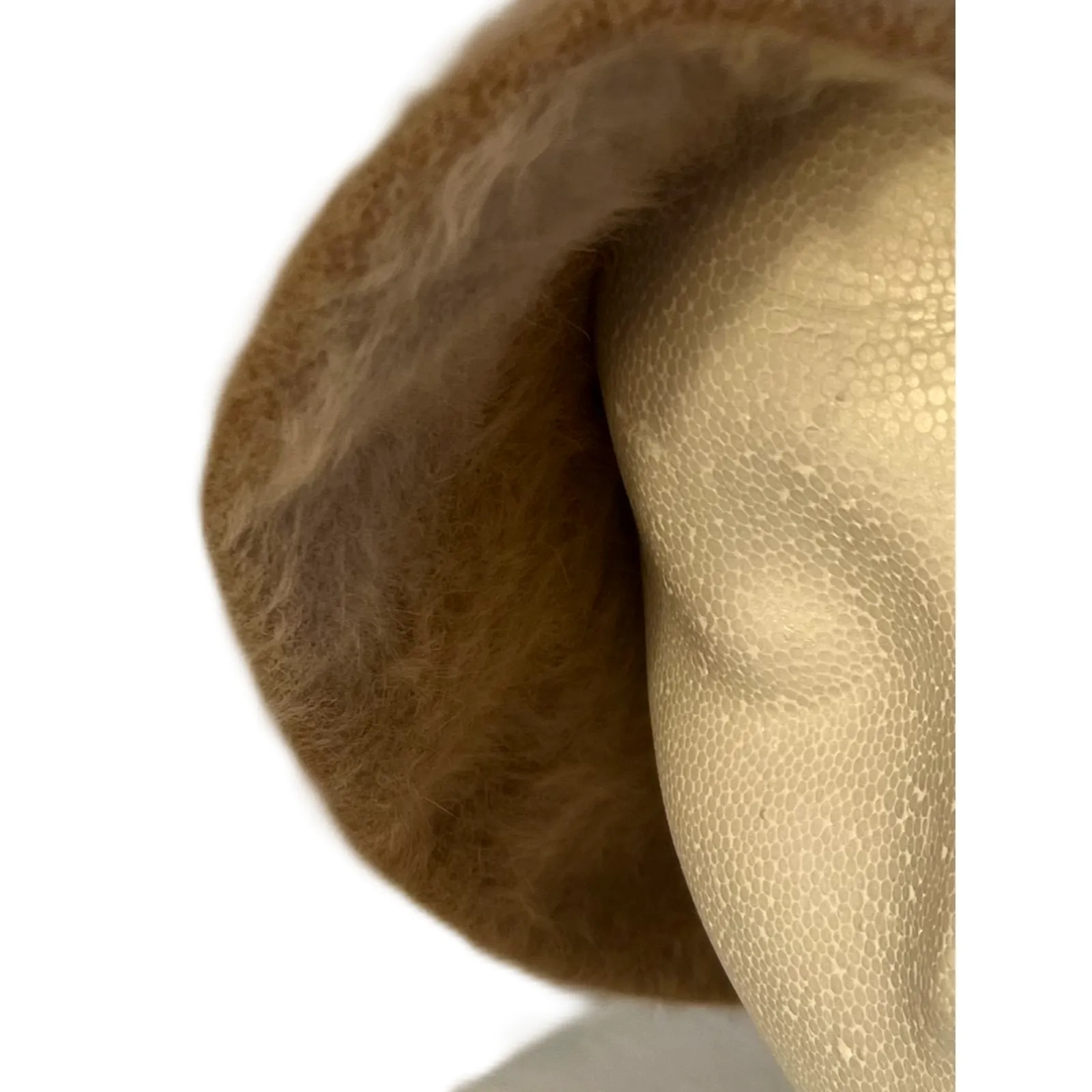 Vintage KANGOL Furgora Hat Tan Angora Rabbit Fur Bucket Hat Made in England Boho - Image 5