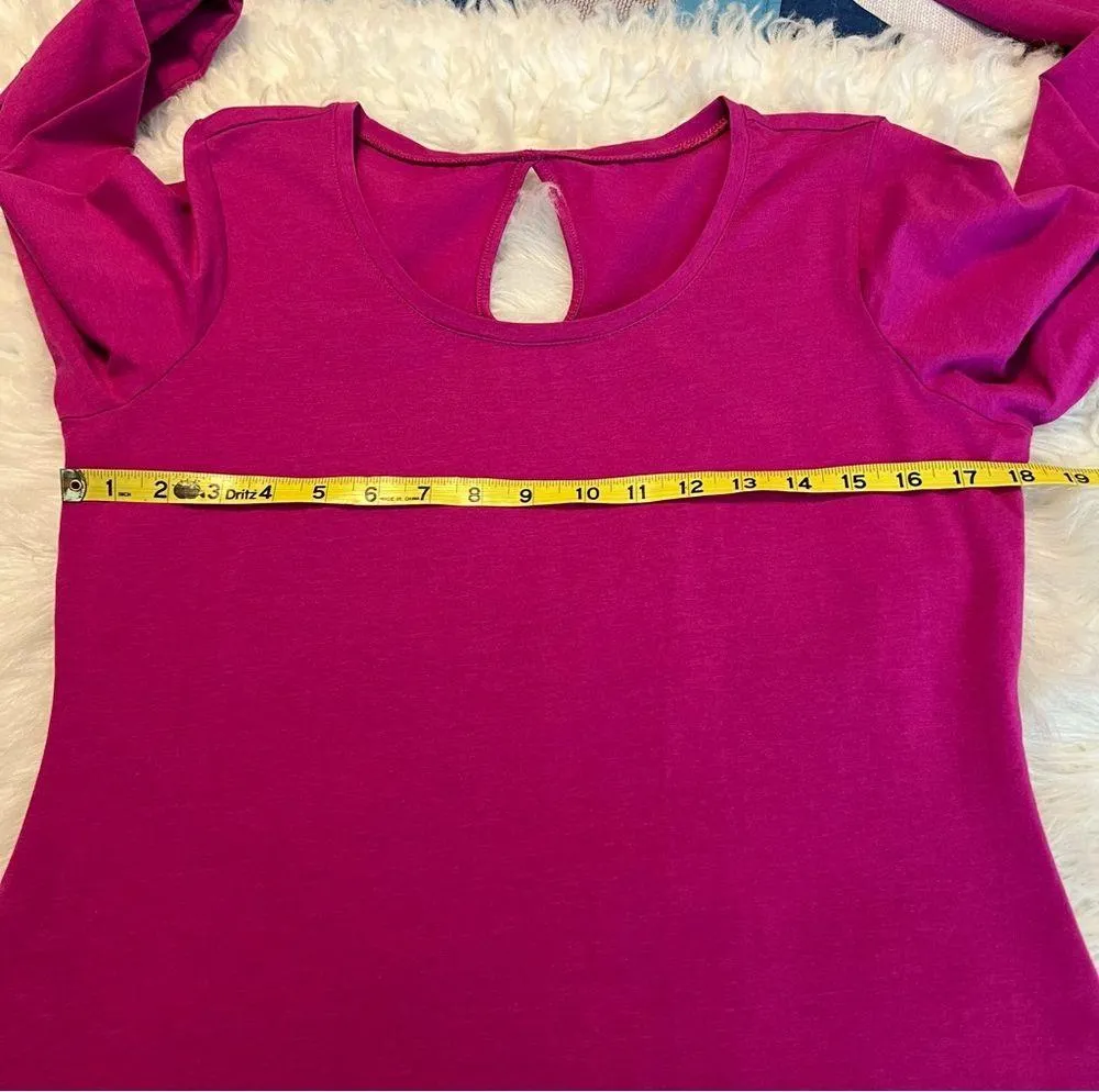 Columbia Omni Wick Long Sleeve Shirt Top Women’s Sz Medium Keyhole Back Fuchsia - Image 7