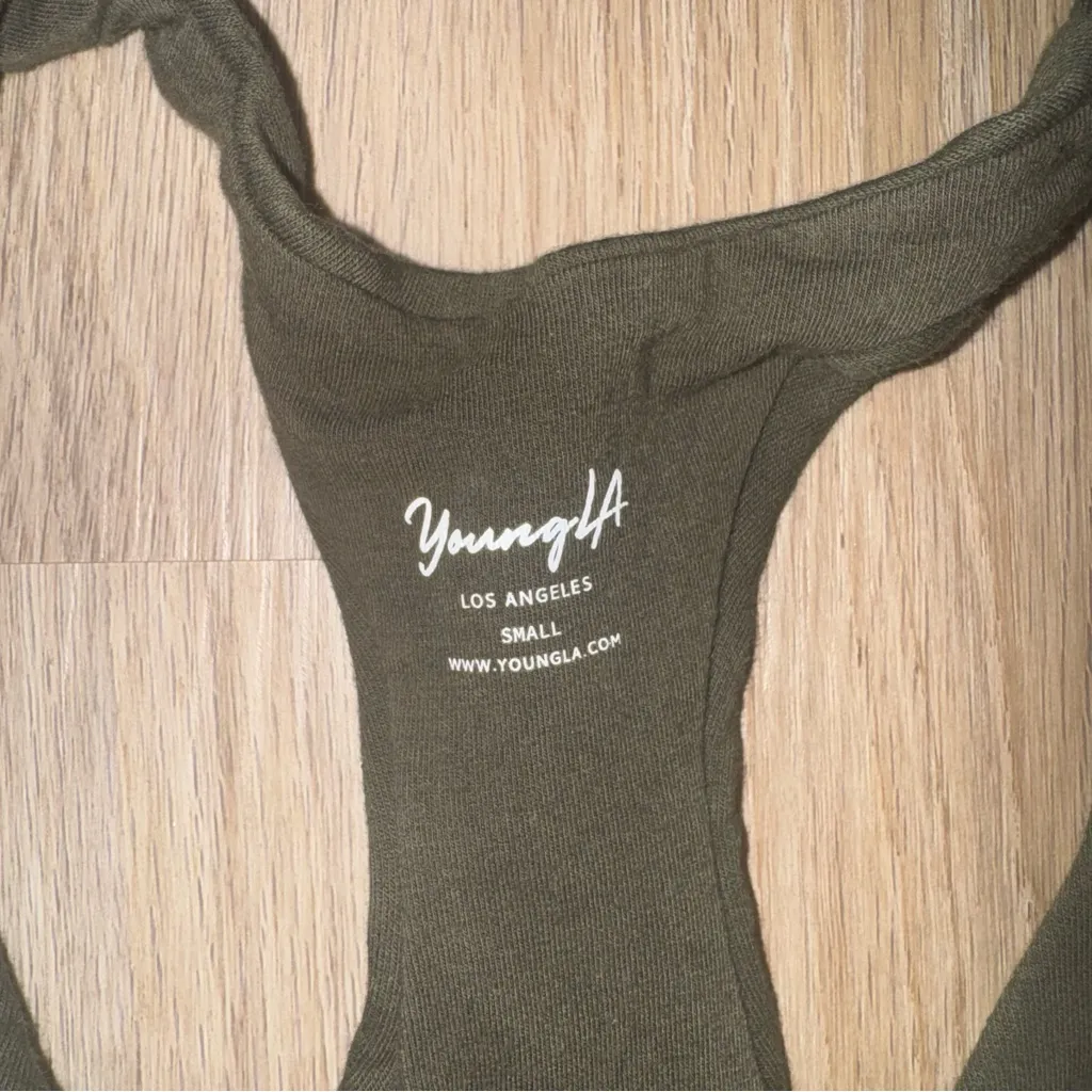 YoungLA Olive Green Racerback Sports Bra - Image 2