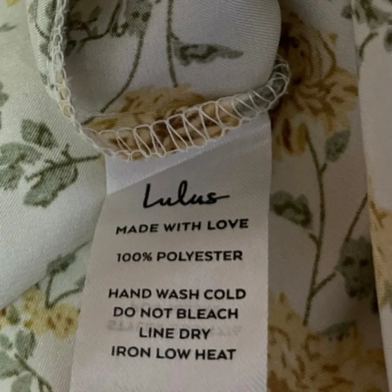 Lulus White Yellow Floral Silk Satin High Waisted Peasant Slip Midi Skirt Size M - Image 6