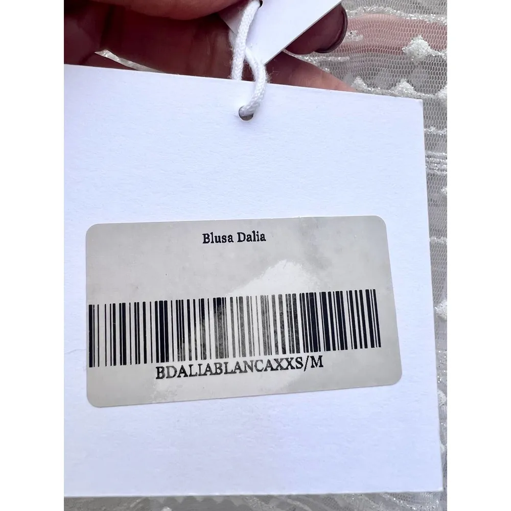 NWT Lady Pipa Sheer Wedding Lace Top Dalia Blouse White Women's Size XXS/M - Image 5