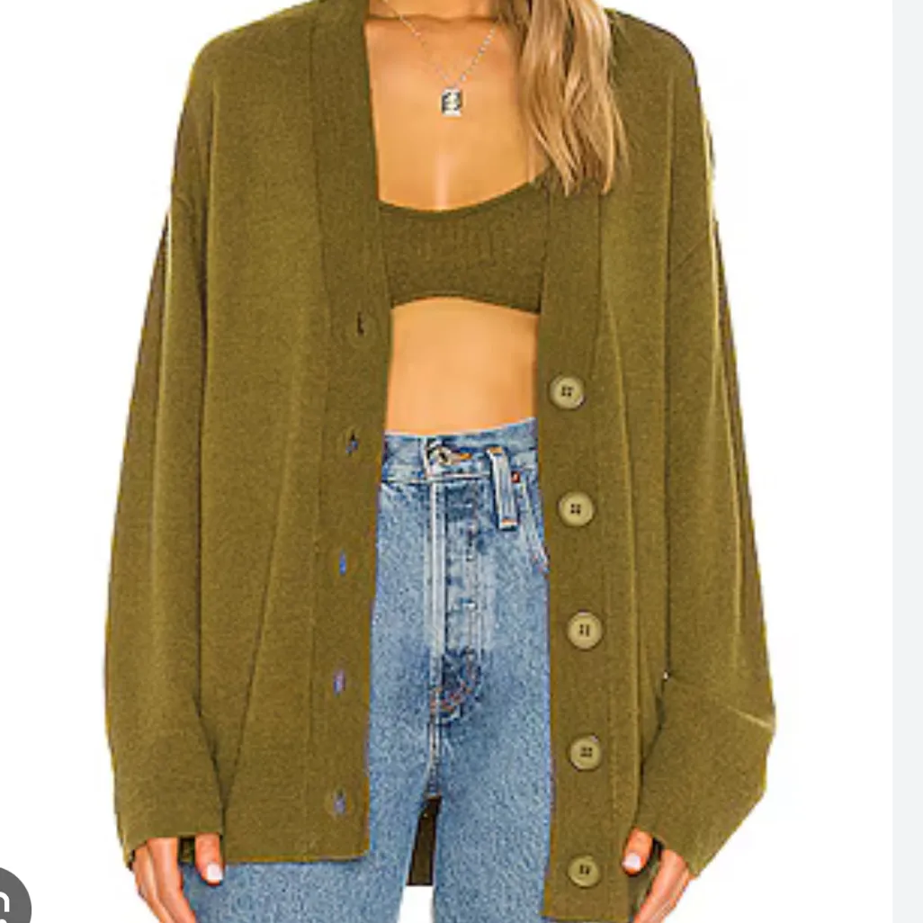Camila Coelho Revolve Trista Oversized Cardigan Size Small Olive Green NEW $178 - Image 14