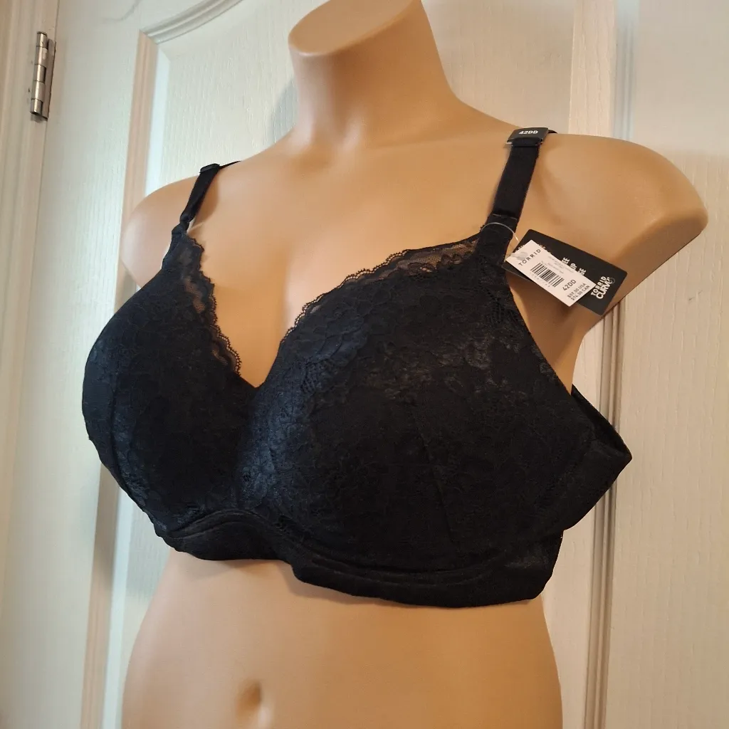 Torrid NWT 42 DD  Black Lace Bra - Image 3