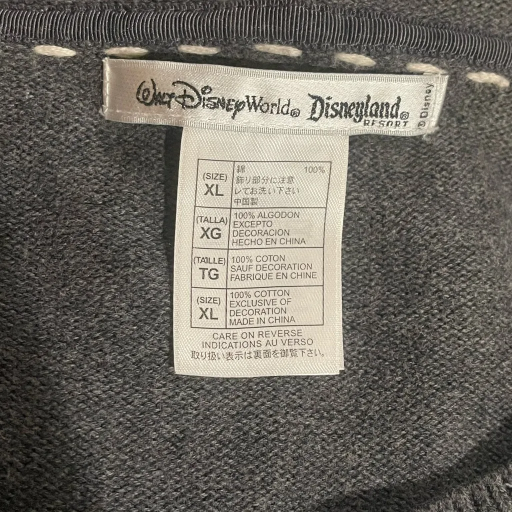 Disney Resort Mickey Mouse Gray Hooded Sweater Women's Size XL hoodie top - Image 9