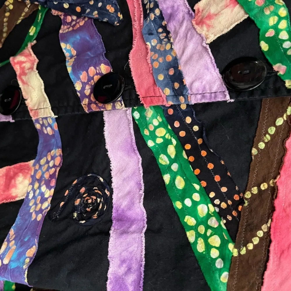 🍁Vintage Patchwork Jacket Plus Size Applique Jacket - Image 8