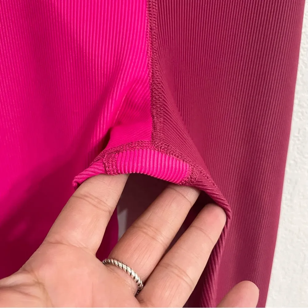 Beach Riot Womens Athletic Leggings Pink Two Tone Ribbed Size XS - Image 7
