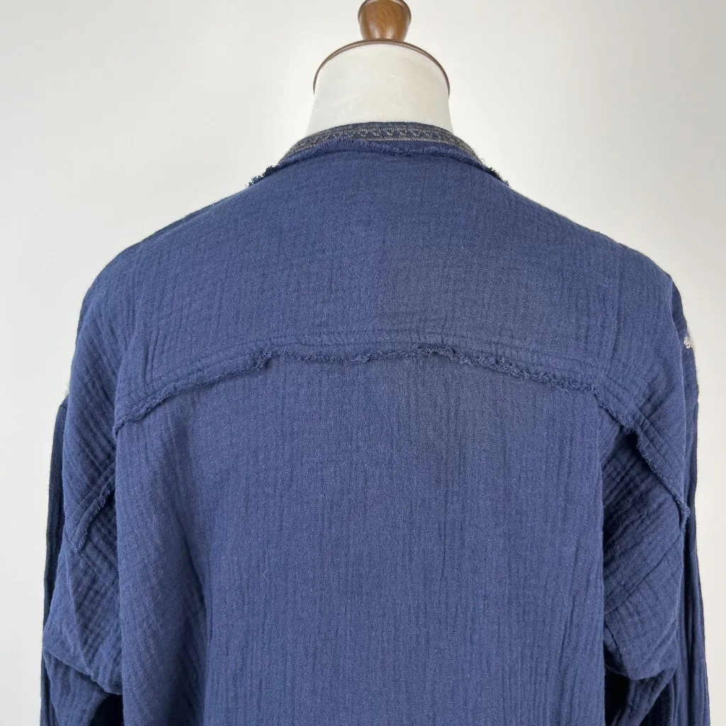 NWOT JOHNNY WAS Belina Embroidered Floral Tunic Bohemia Blue SHIRT Blouse Sz S - Image 9