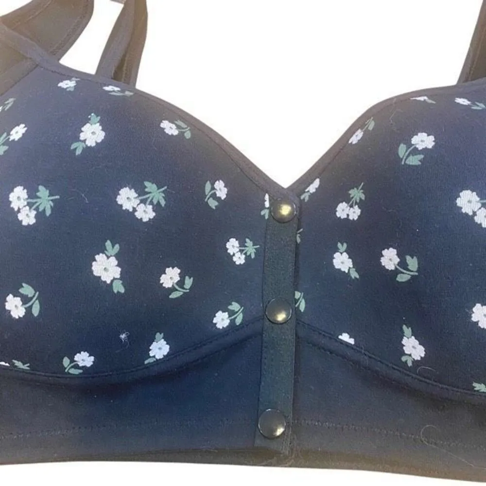 Blue Floral front clasp XL bra - Image 4
