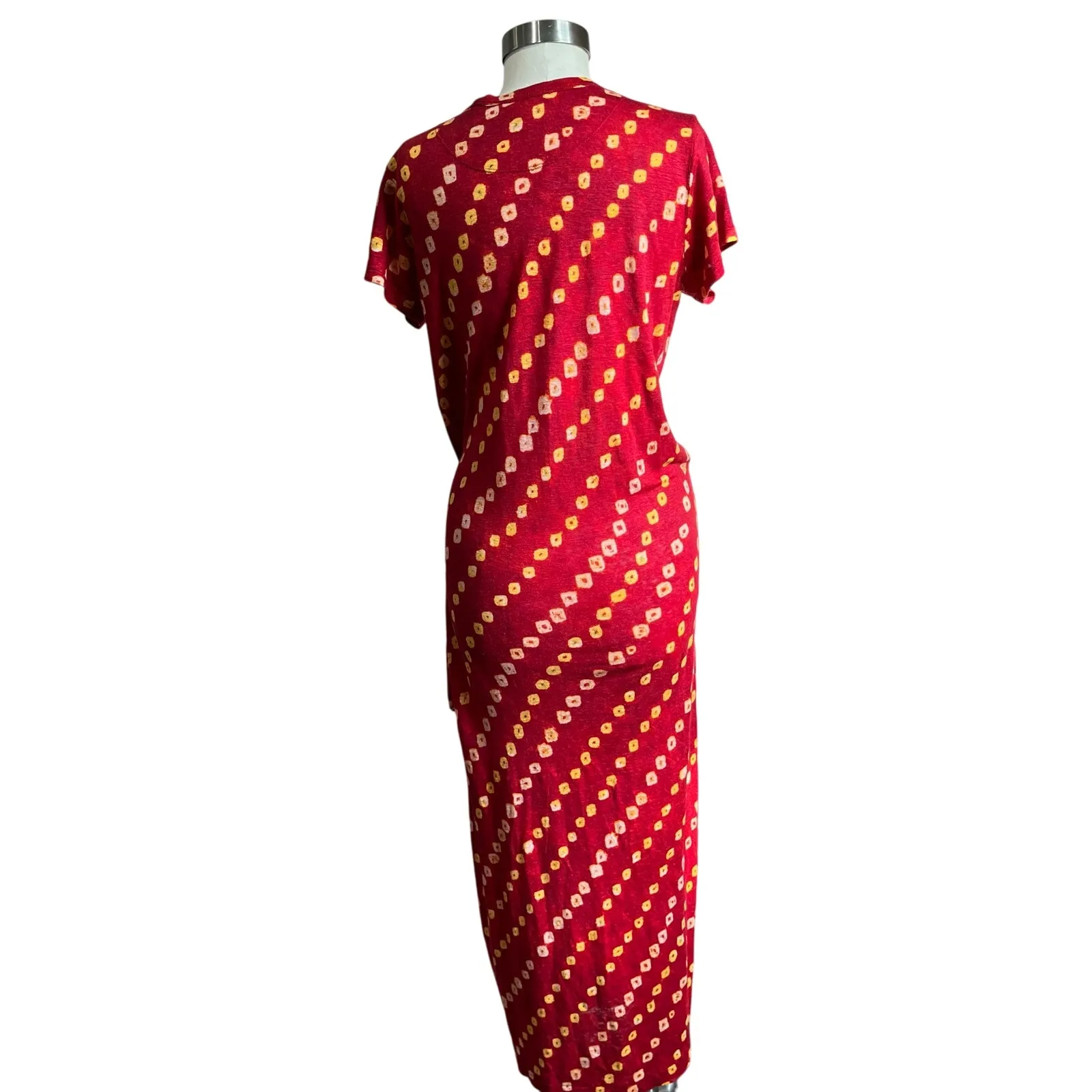 Polo Denim & Supply Linen Red T Shirt Faux Wrap Dress Size M - Image 3