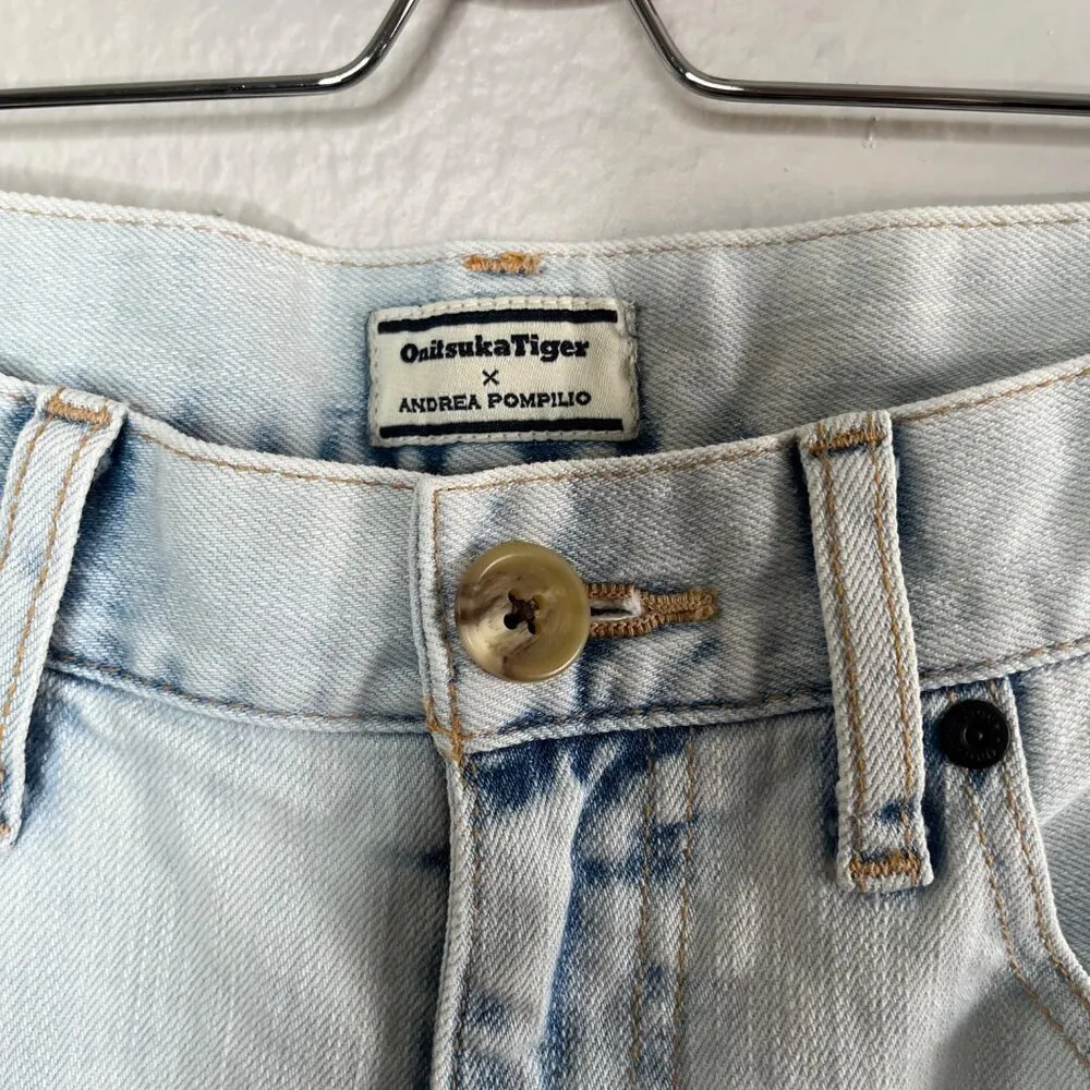 Onitsuka Tiger X Andrea Pompilio Light Wash Cropped Jeans Size Small Blue - Image 3