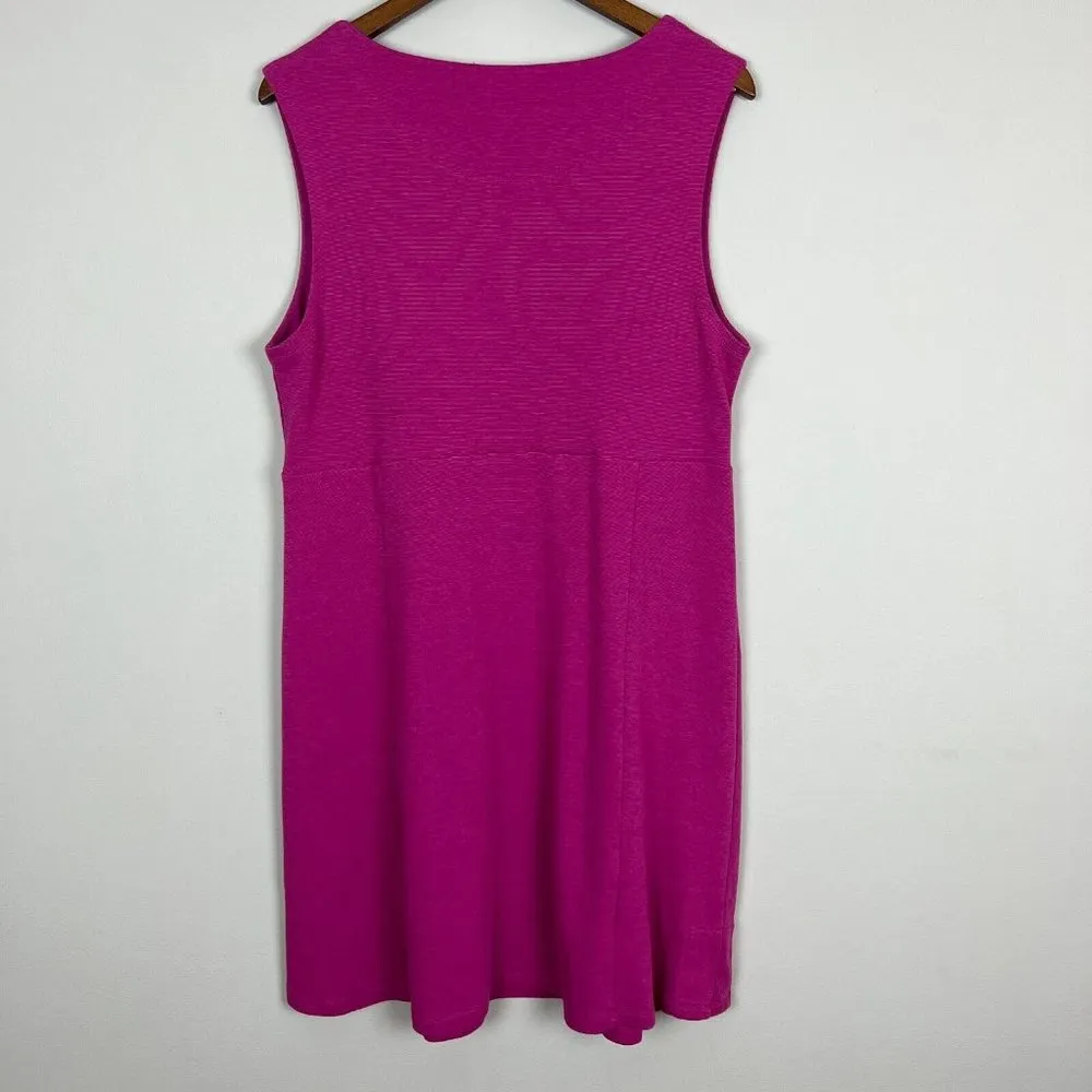 Horny Toad Tank Dress Women XL Pink Sleeveless V-Neck A-Line Stretch Knit Casual - Image 5