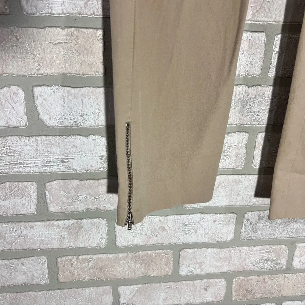 Eileen Fisher Organic Cotton Khaki Ankle Zip Pants Size M - Image 3