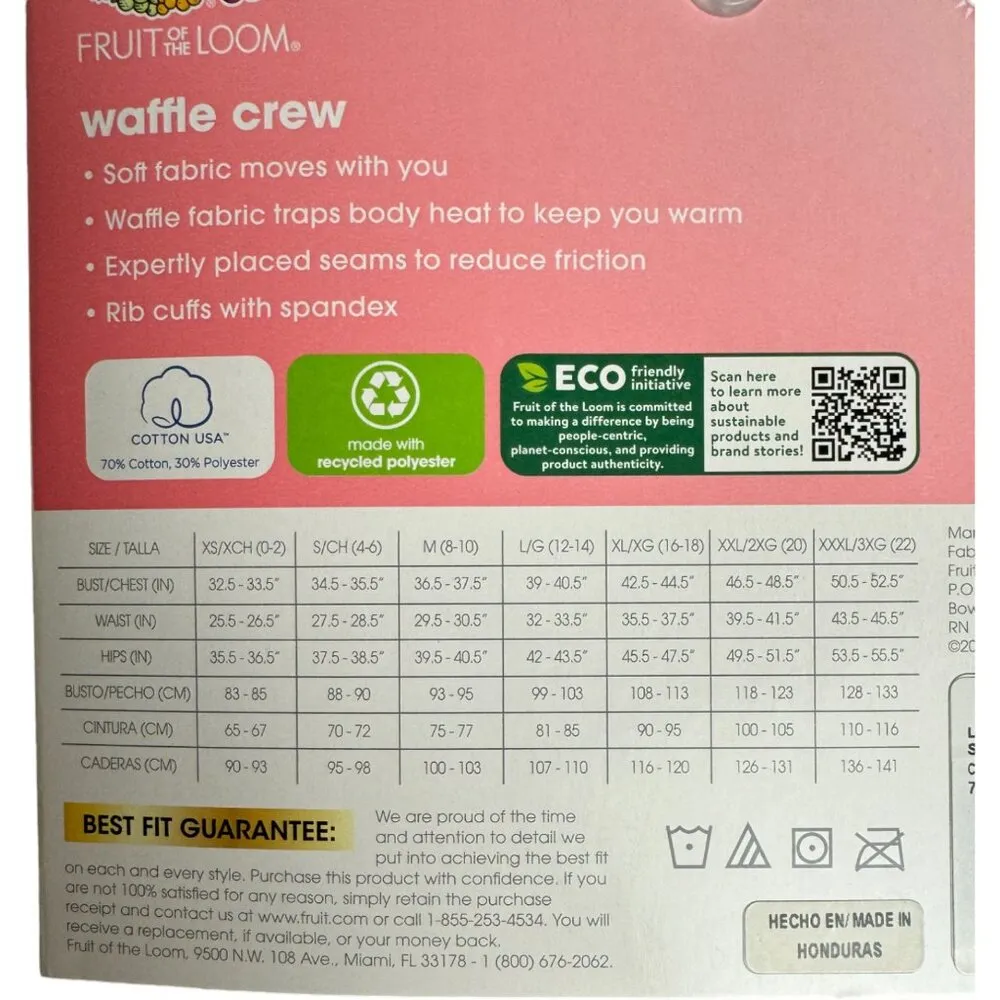 Fruit of the Loom EverSoft Women's Waffle Crew Shirt Size XXL (20) Gray - Image 12