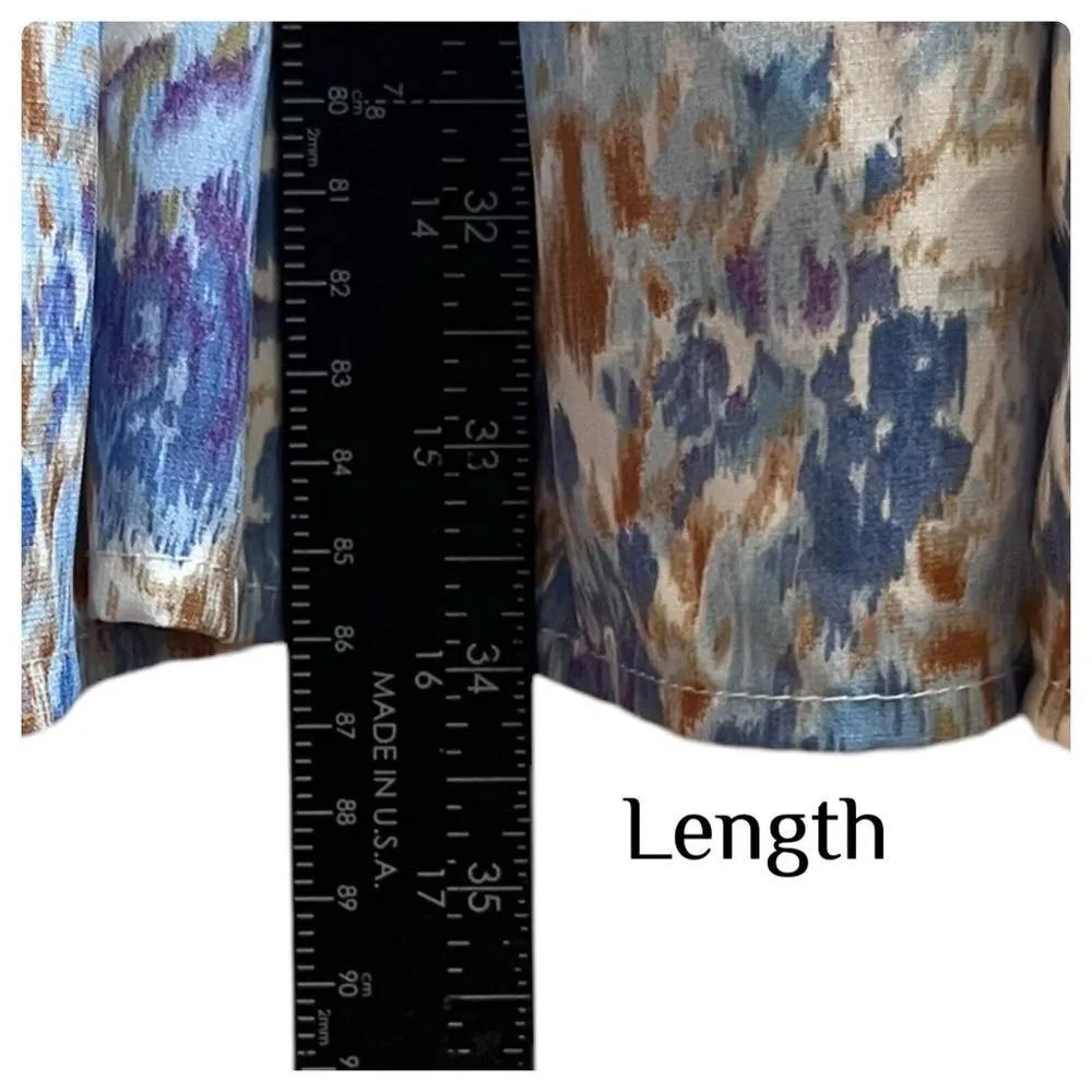 Hailey & Co Ikat Watercolor Print High Neck Sleeveless Tiered Dress Size Small - Image 7