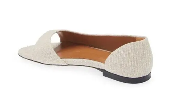 NWOB STAUD Dominique Open Toe Linen Flat. Size EU 40.5. MSRP $295  - Image 2