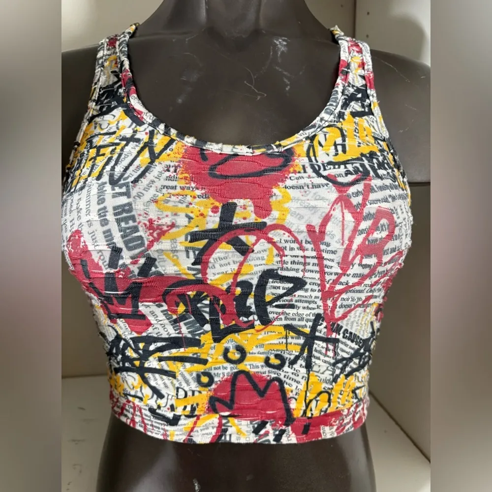 Graffiti sports bra, multi-color, woman’s size med - Image 12