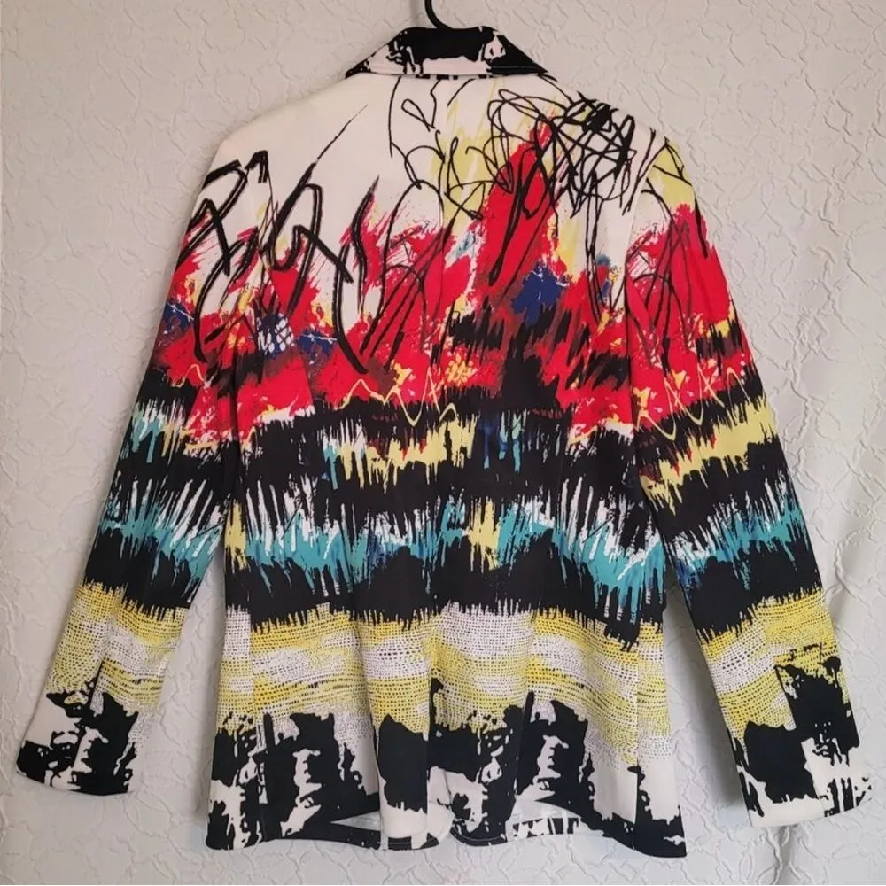 Berek Abstract Art Print Blazer Jacket Multicolor Women’s Medium NWT - Image 4