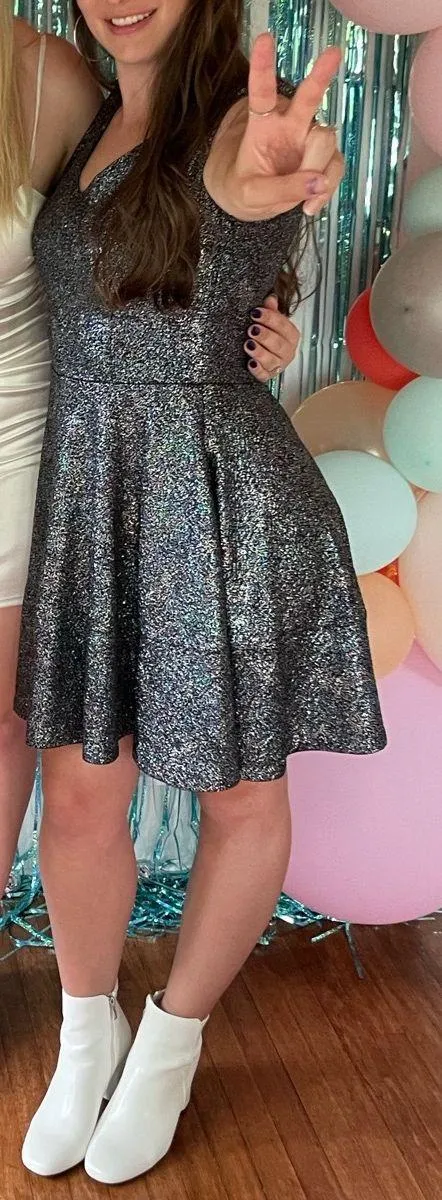 Bar III Sparkly Multi-Colored Dress - Image 3