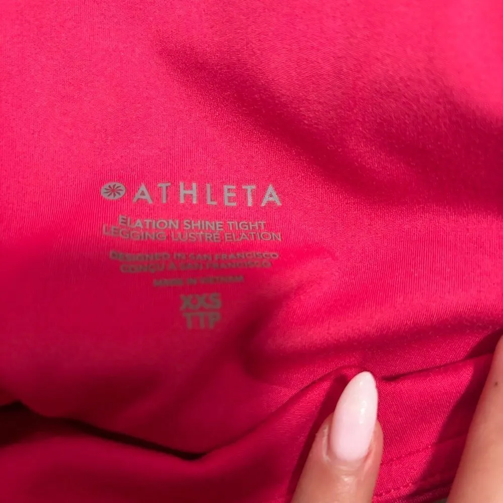 Athleta Elation Shine Tight Legging Cyclamen Hot Fuchsia Pink- Size 0 XXS - Image 8