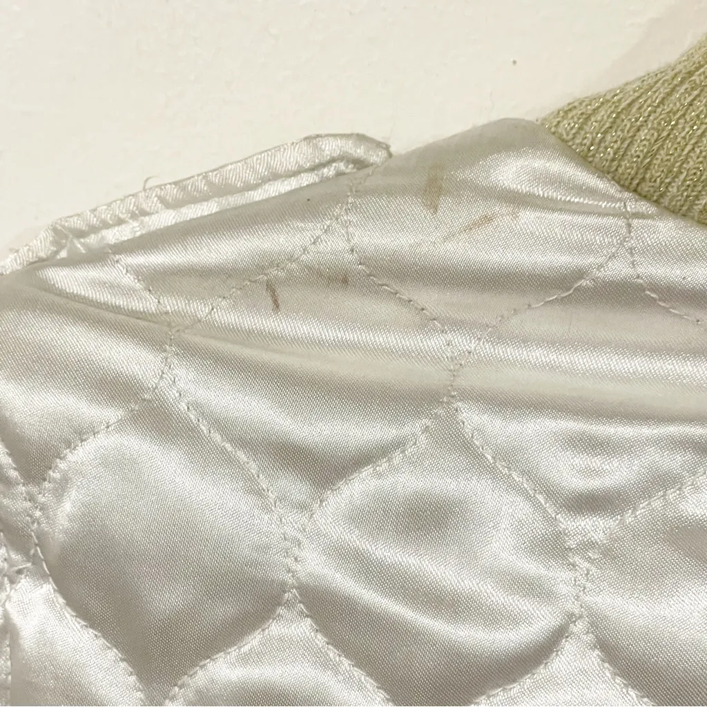 Southpole Large Y2K Metallic White Quilted Puffer Cropped Jacket - Image 4