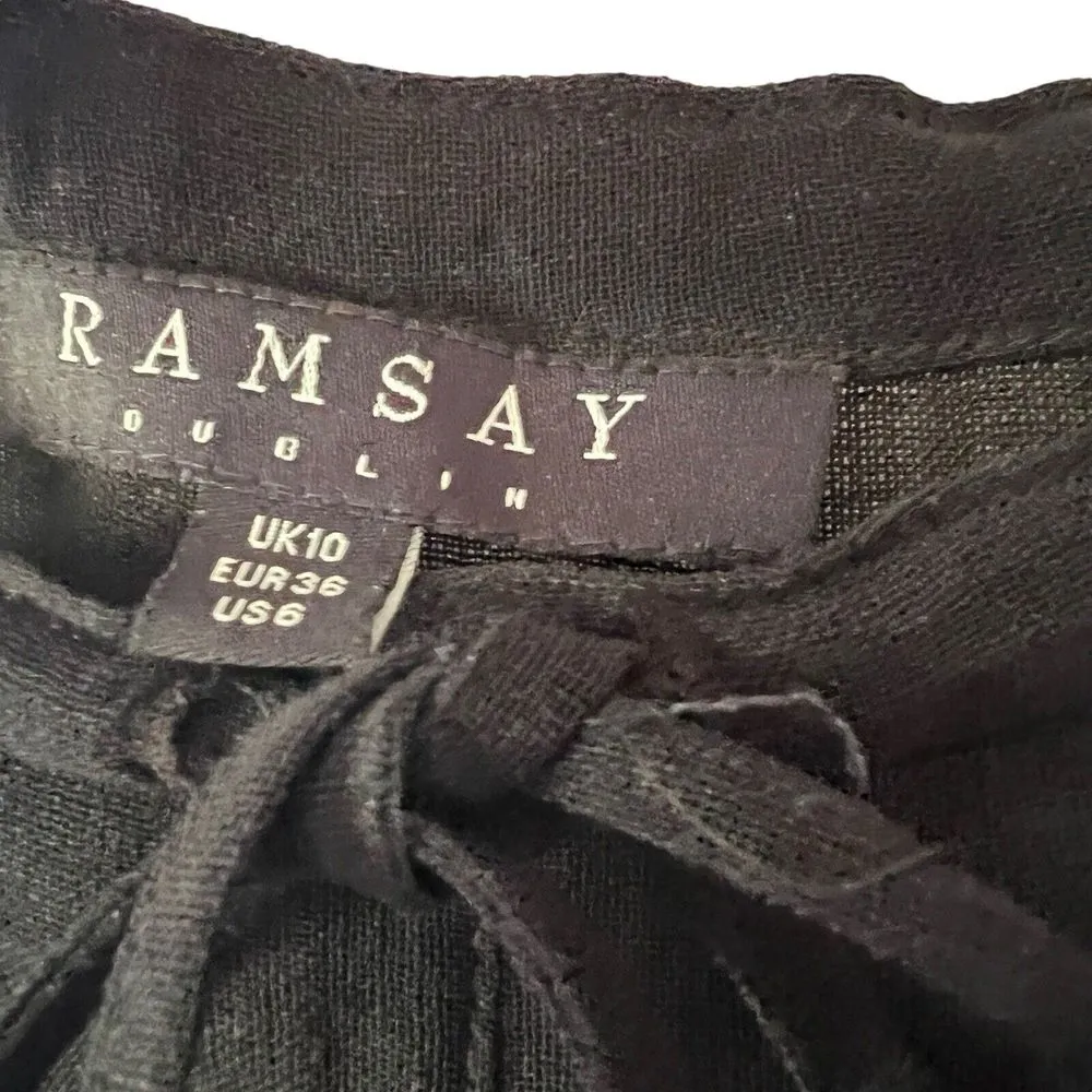 Ramsay of Dublin Ireland Blue Linen Pants Size‎ 6 Lightweight Beach Casual - Image 6