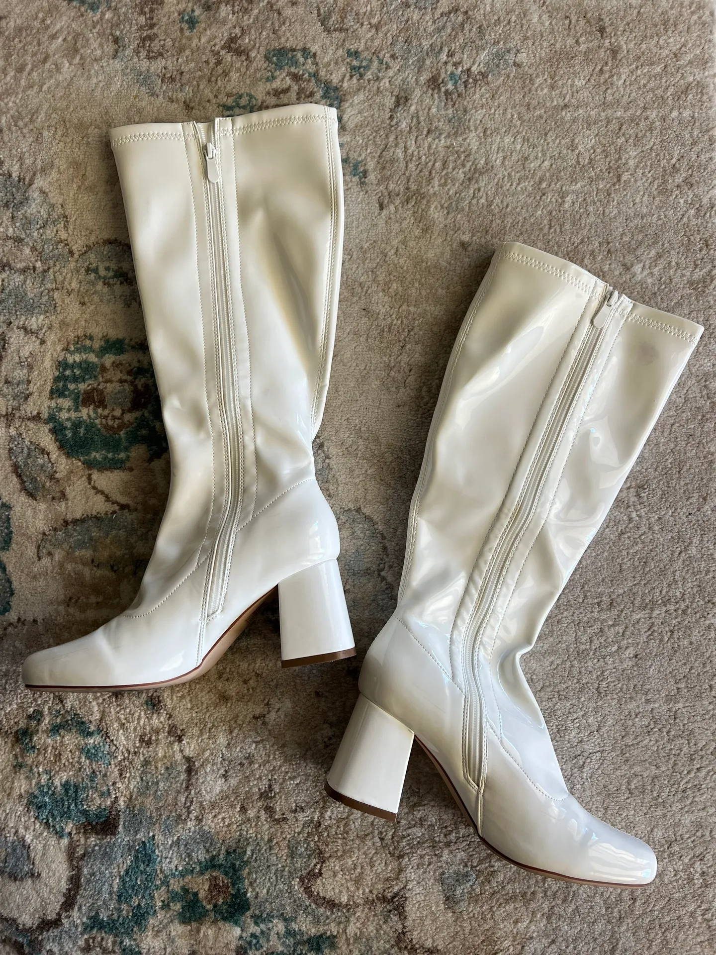White Tall Go Go Boots - Image 2