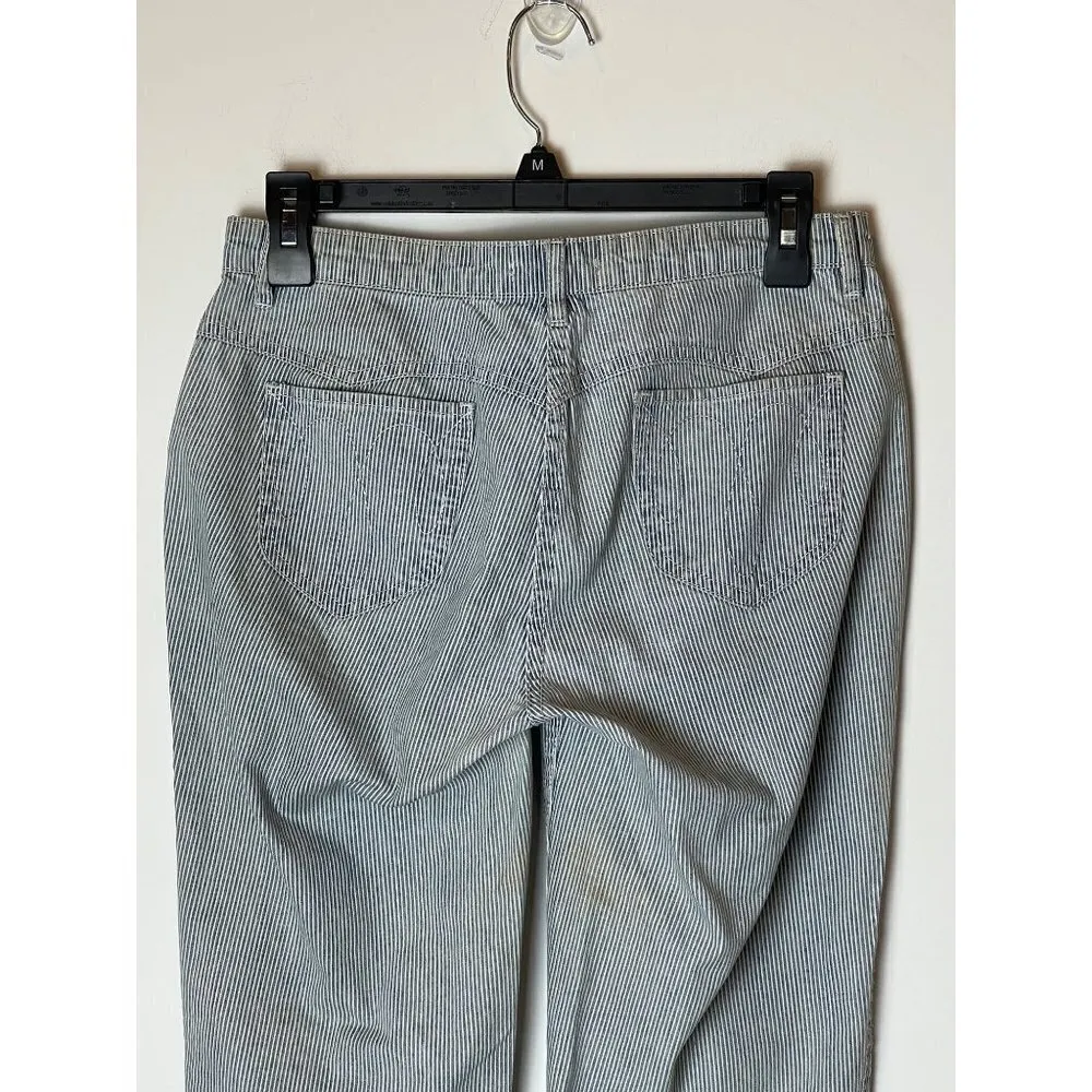 Ulla Johnson Blue And White Patria Striped Lace Up Cropped Jeans Size 0 - Image 8