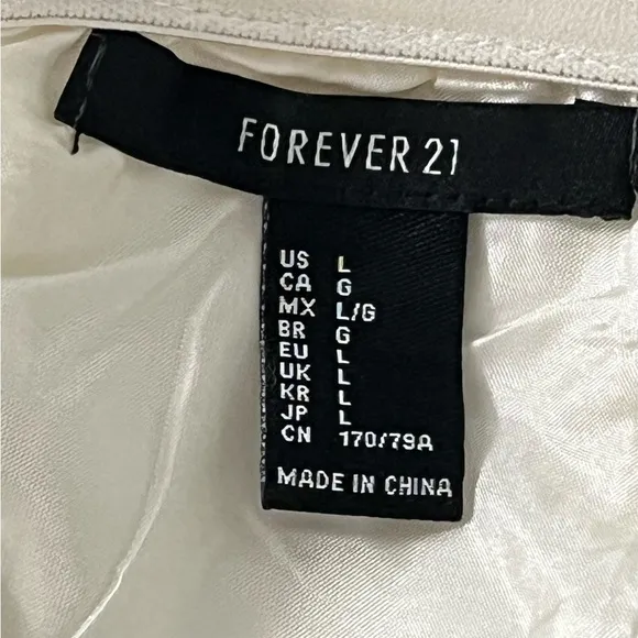 Forever 21 Creamy White Damask‎ Strapless Romper Size Large - Image 13