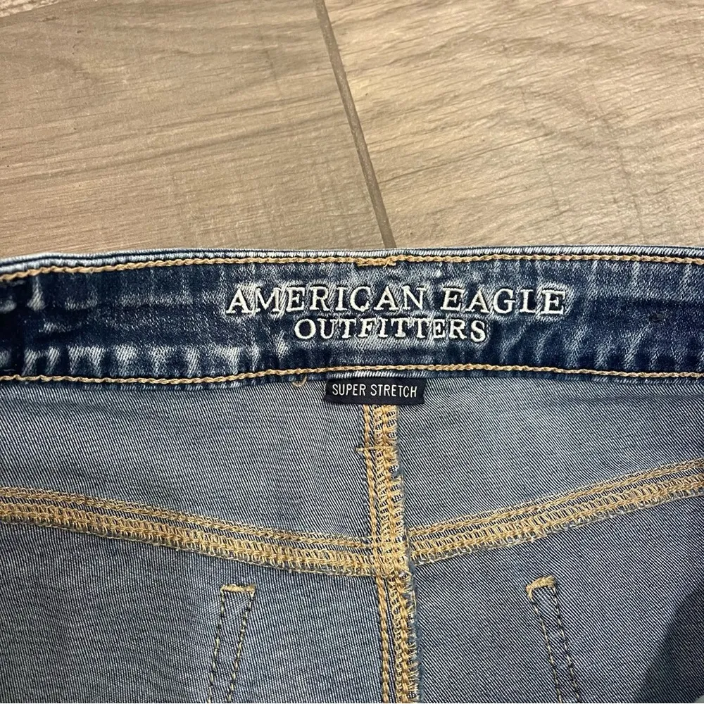 Distressed Denim Shortie Shorts Lo Rise - Image 3