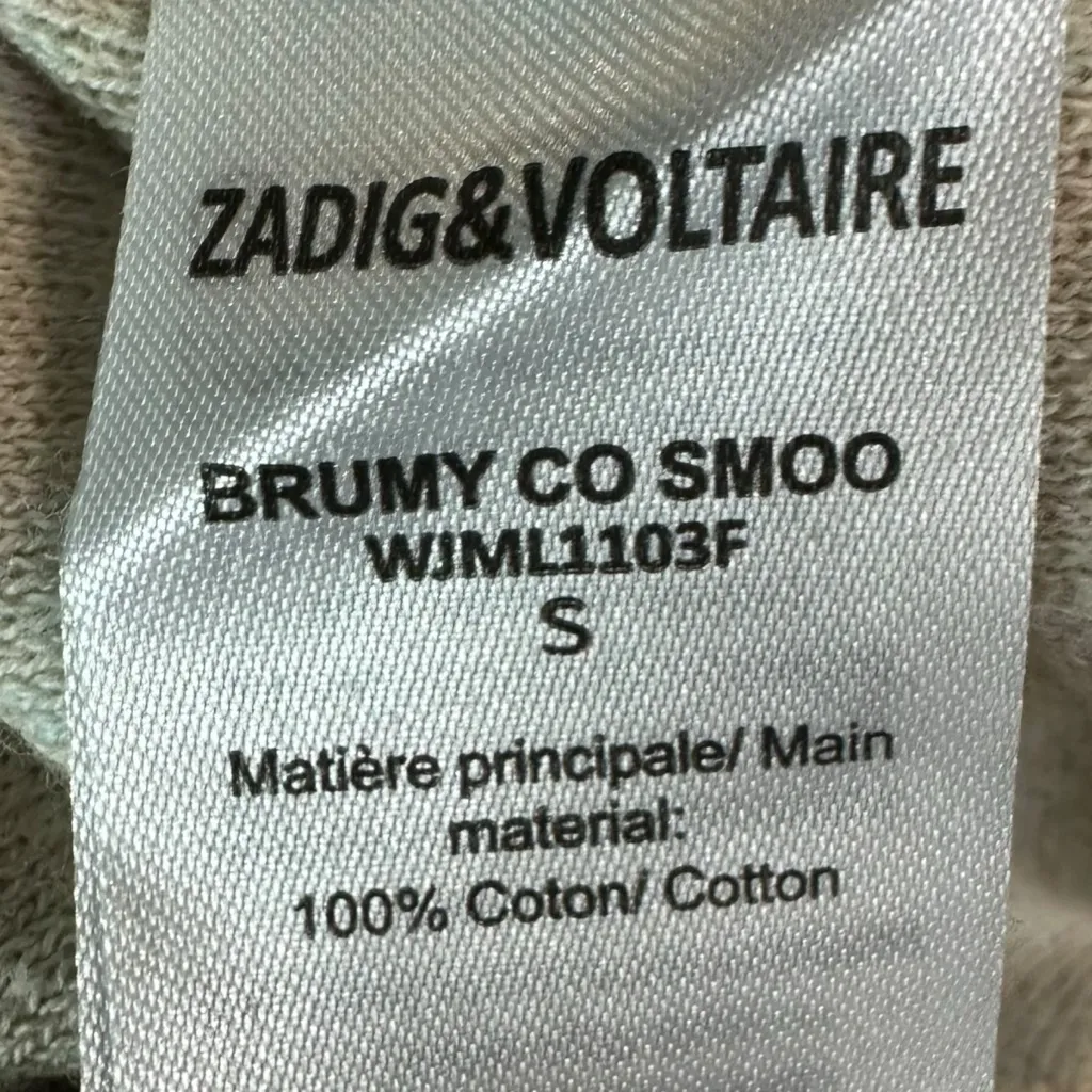 Zadig & Voltaire Brumy Smooth Knit Cotton V Neck Sweater Ecru Size Small Neutral - Image 12