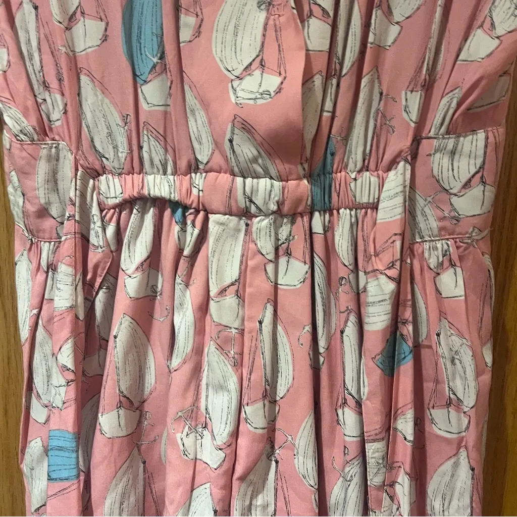 Maeve by Anthropologie Tourista Sailbot Anchor Belted Short Romper‎ Pink Size 6 - Image 13