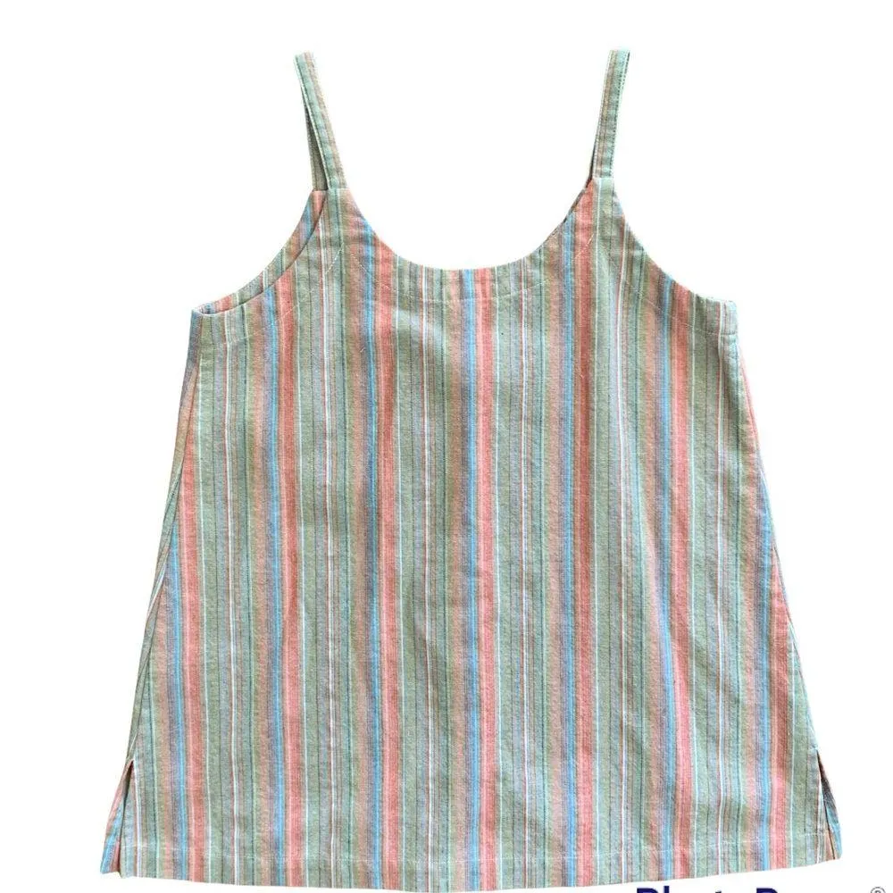 Cotton Bleu Women's Cotton Stripe Button Down Cami Top size small - Image 2