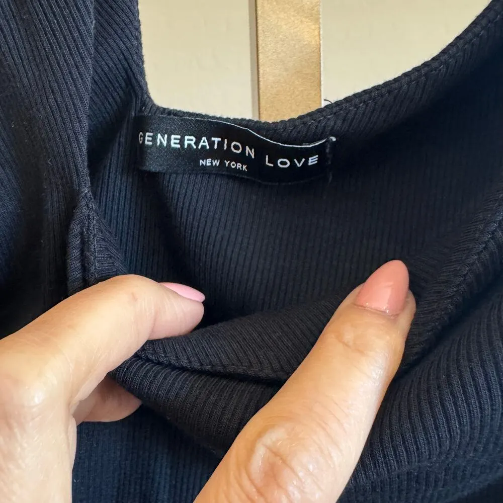 Generation Love Asymmetrical Knit Tank – NWOT Small Black Sample - Image 2