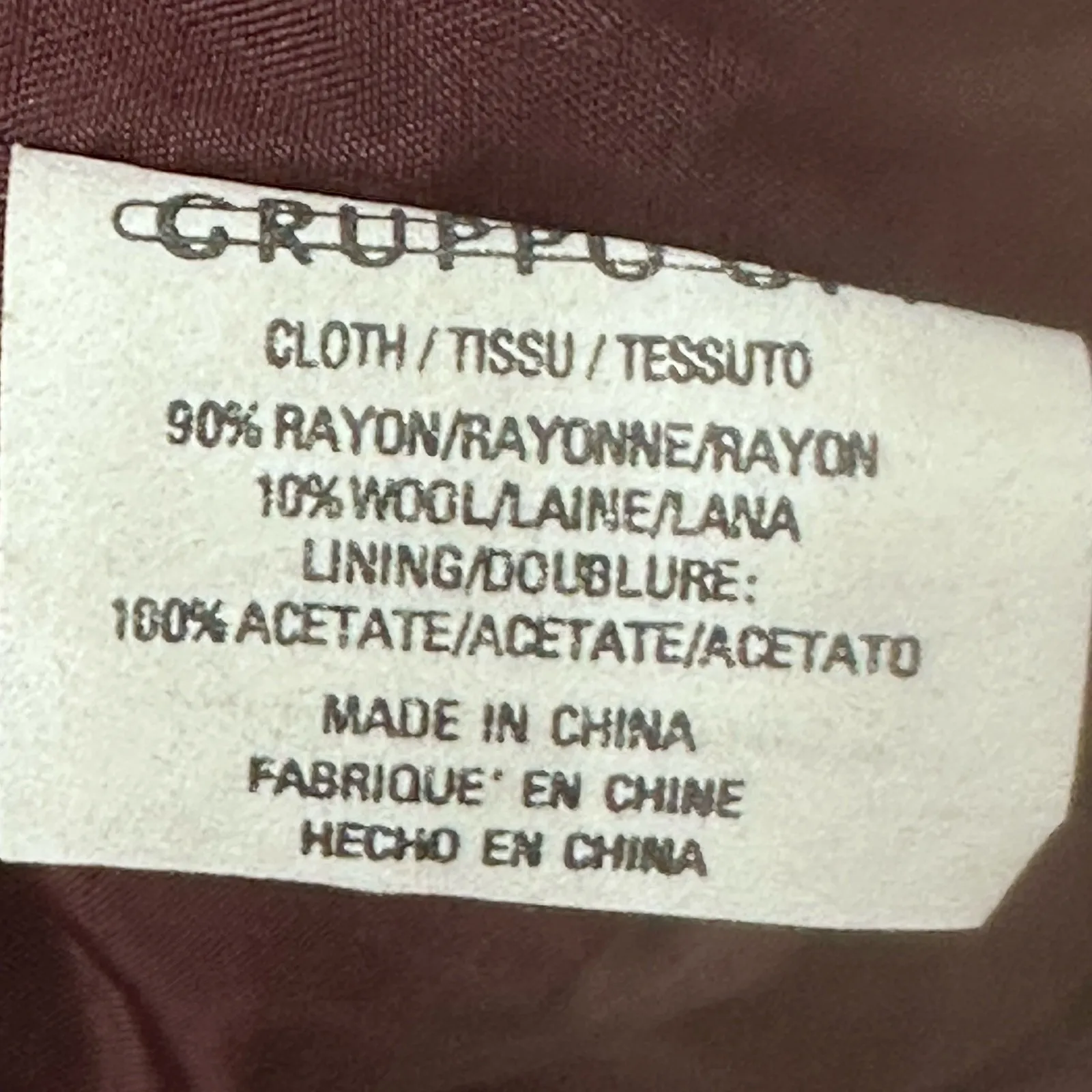 Emanuel Ungaro Burgundy Corduroy Pencil Skirt Size 8 Back Zipper Closure Lined Red - Image 6