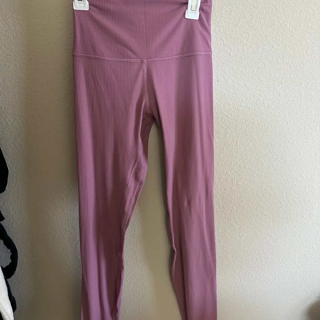 Lululemon Athletica Ribbed Pink Leggings - Image 2
